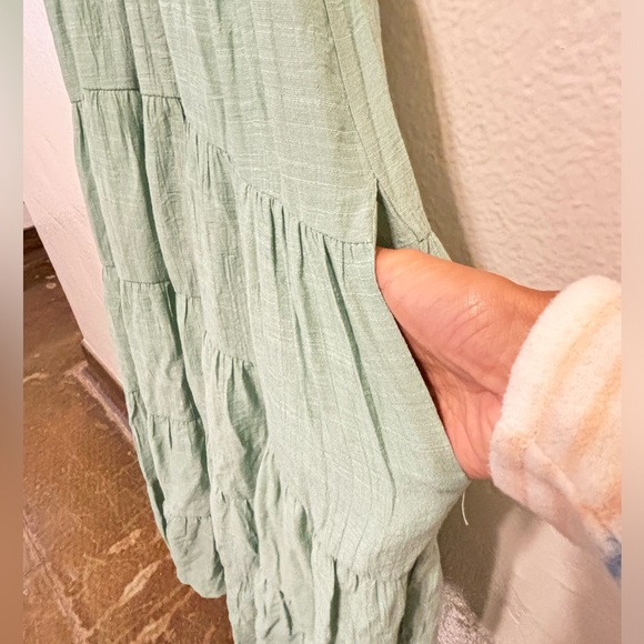 Entro Light Green Sleeveless Tiered High Neck Dress S - Picture 6 of 9